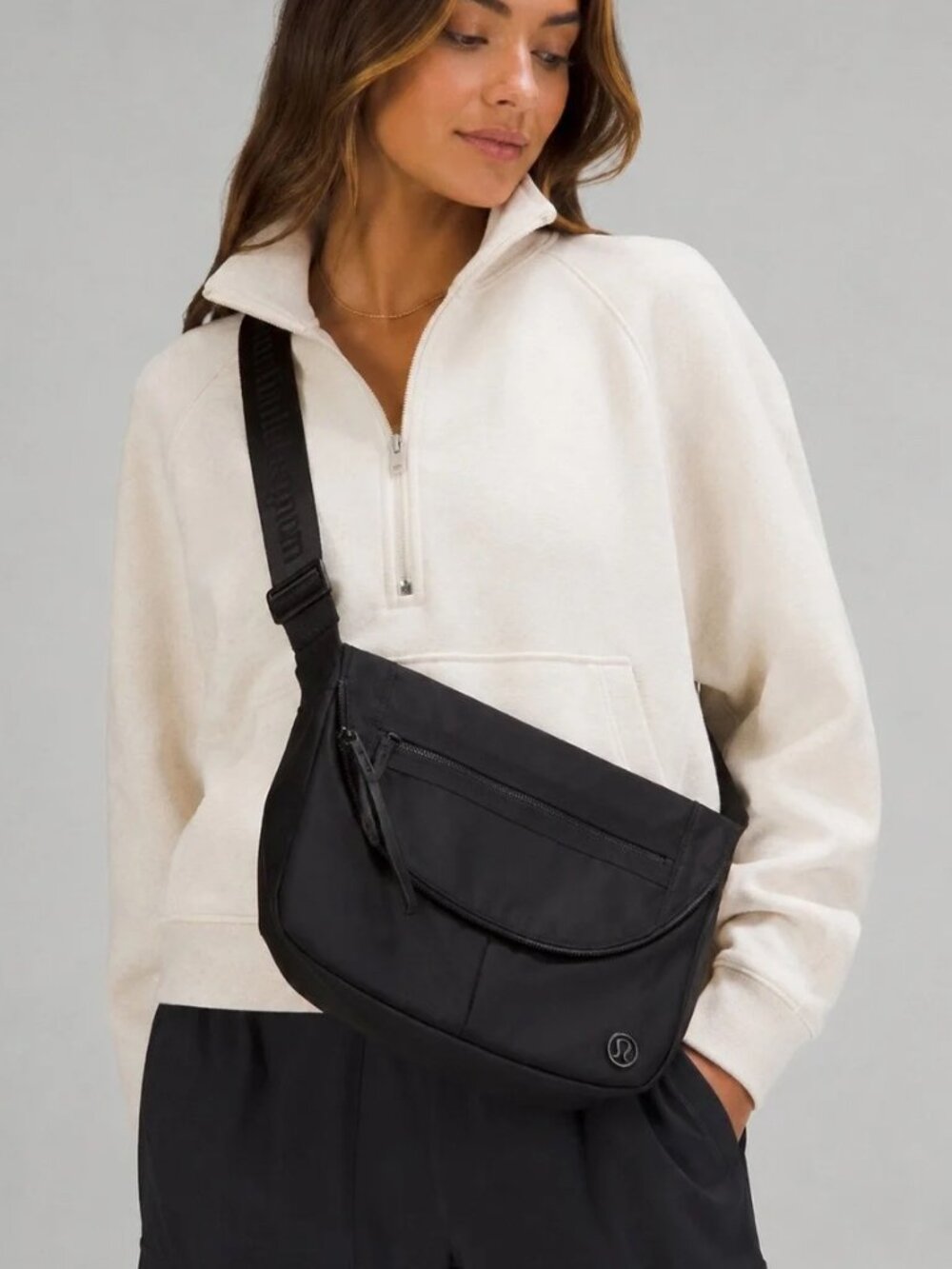 Lululemon Black All Night Festival 5L Nylon Crossbody Messenger Bag